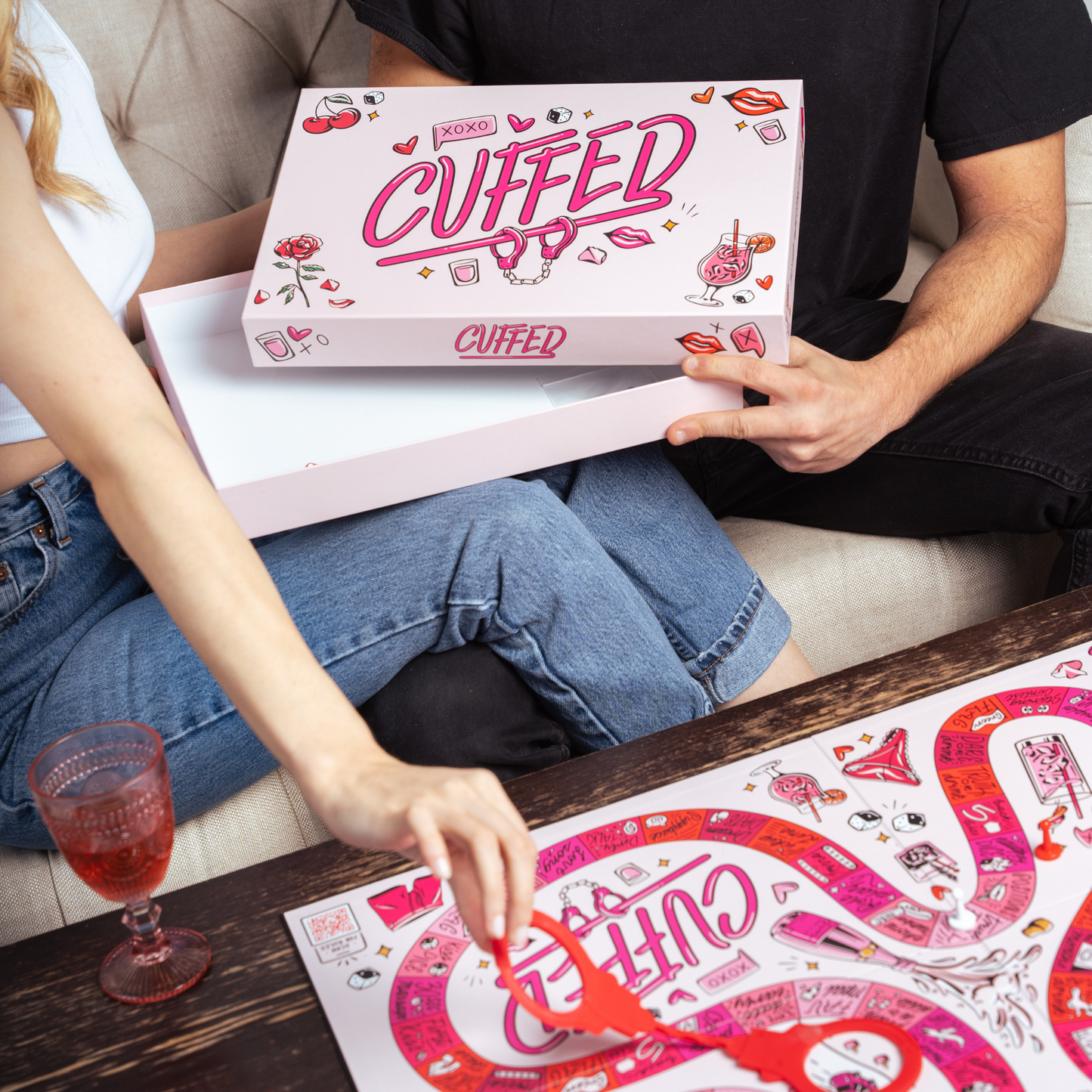 CUFFED: Couples Party Board Drinking Game